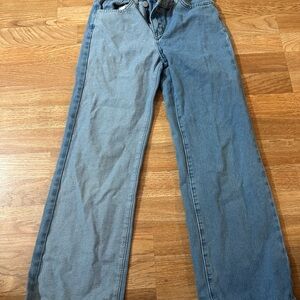 SHEIN Two-Tone Light Blue Wide Leg Jeans